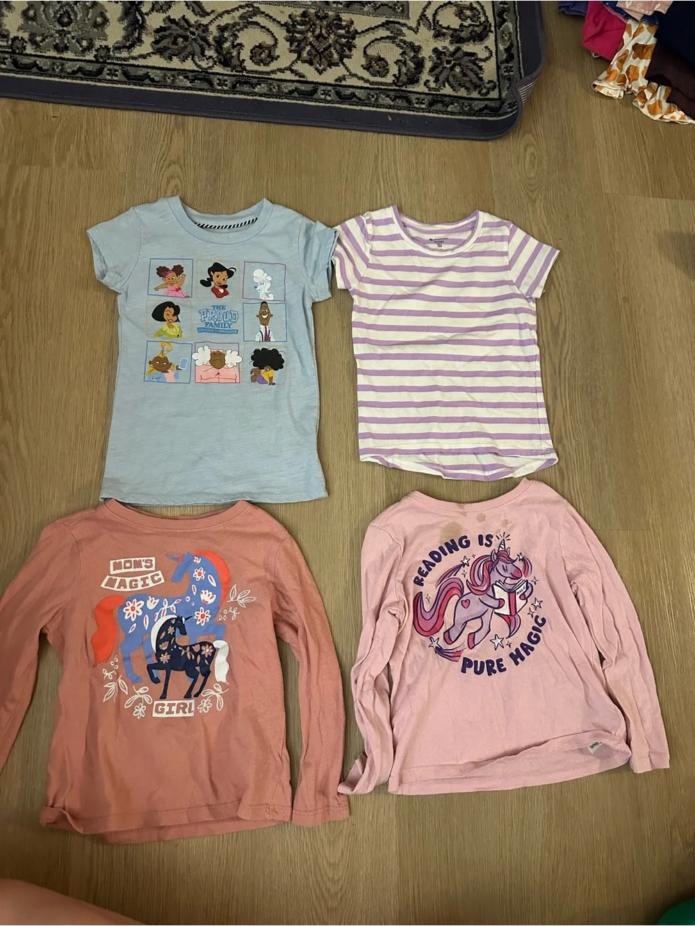 Girls' Light Blue Graphic Tee - Unbranded